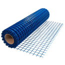 Мрежа за подови замазки Vertex G120 в син цвят, изработена от PVC, с размери 40 х 40 мм и дължина 55 м.