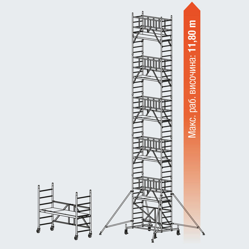 Купи Алуминиево мобилно скеле KRAUSE ProTec XS - работна височина до 4.80м за 3168 лв. само от Nika.bg